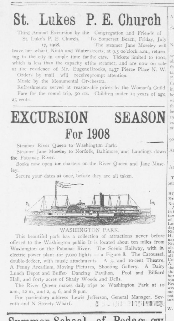 St. Lukes Excursion Season for 1908